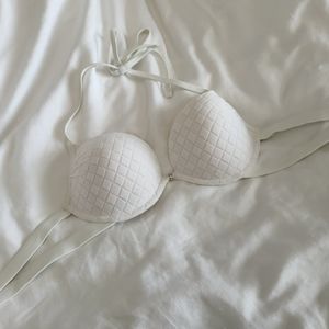 Aerie White Crochet Push Up Bikini Top